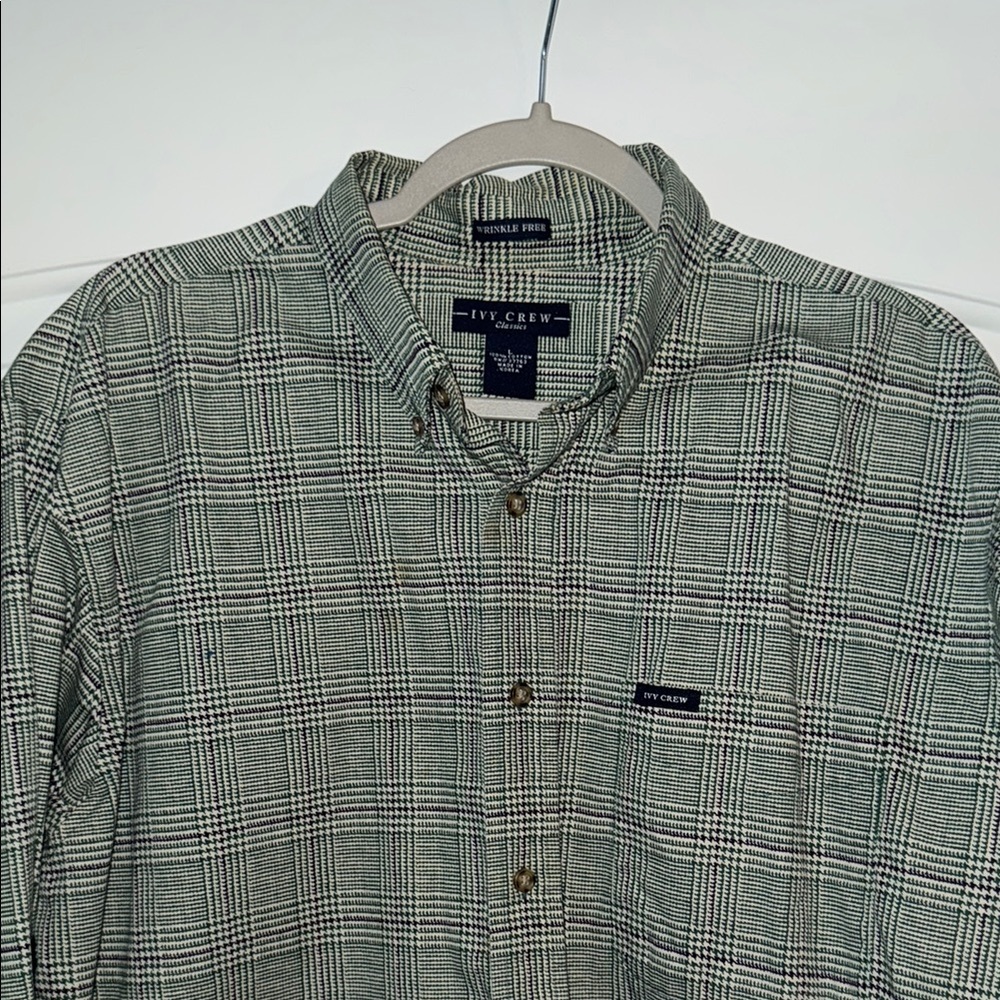 Green Plaid Men's Vintage Shirt